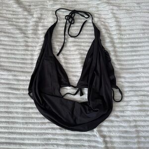 OHPOLLY Black Halter Crop Top